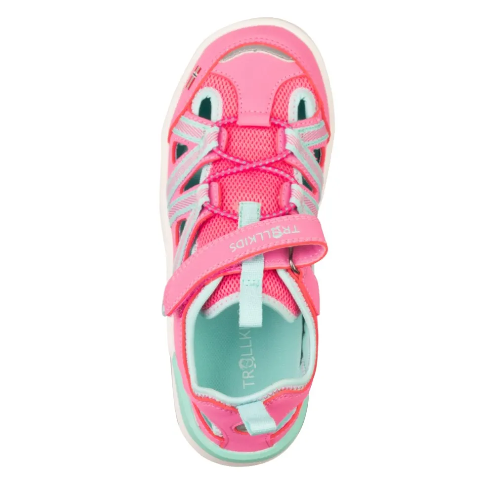 Trollkids Saltfjord Barefoot Sandalen Kinderen - Light Magenta/Dark Mint