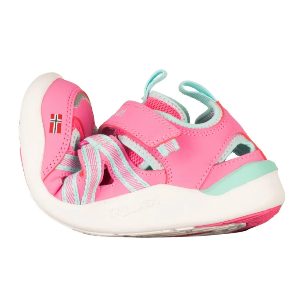 Trollkids Saltfjord Barefoot Sandalen Kinderen - Light Magenta/Dark Mint