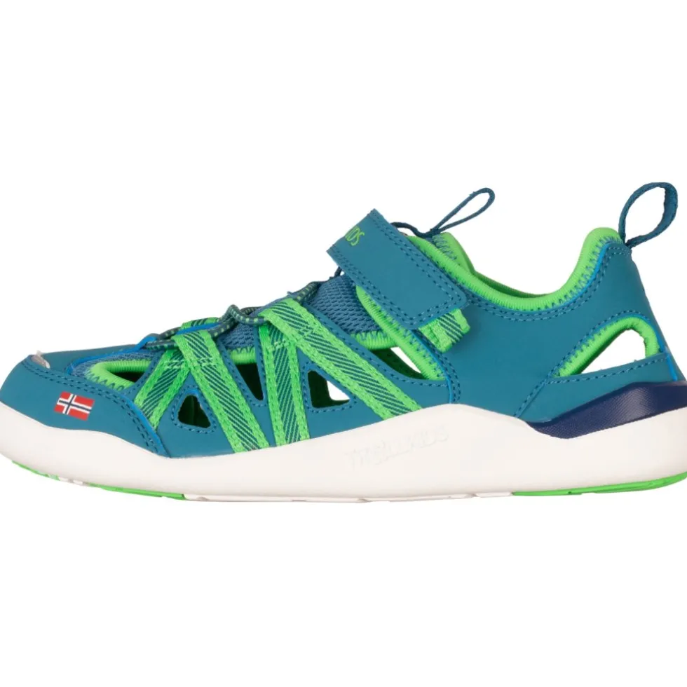 Trollkids Saltfjord Barefoot Sandalen Kinderen - Dark Marine/Fresh Green/Mystic Blue