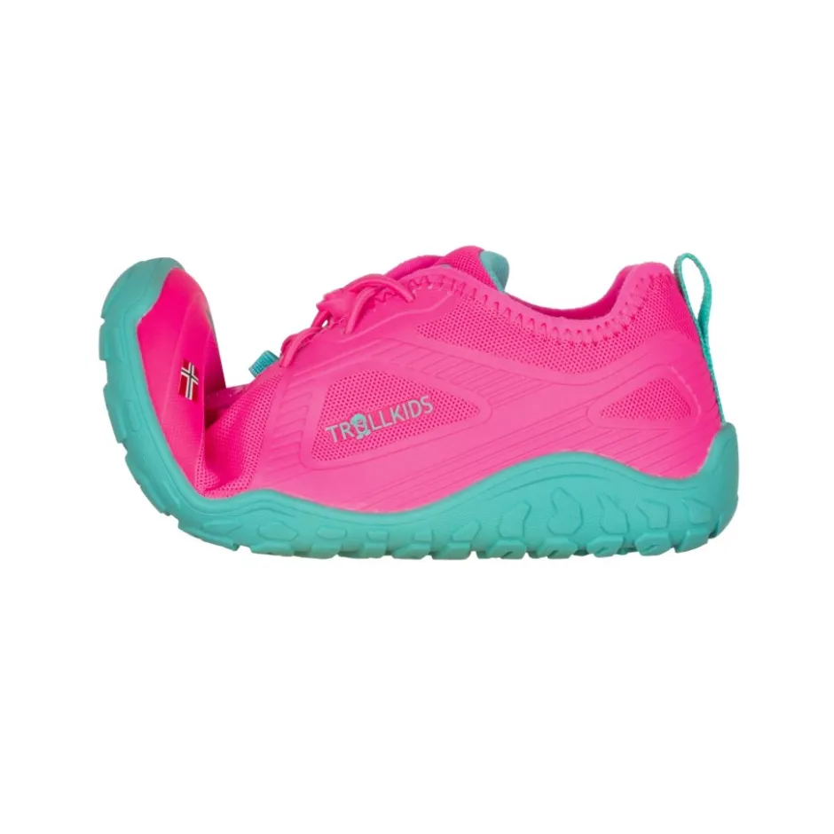 Barefoot Schoenen|Barefoot Schoenen < Trollkids Skanden Hiker Barefoot schoenen voor kinderen - Light Magenta/Dark Mint