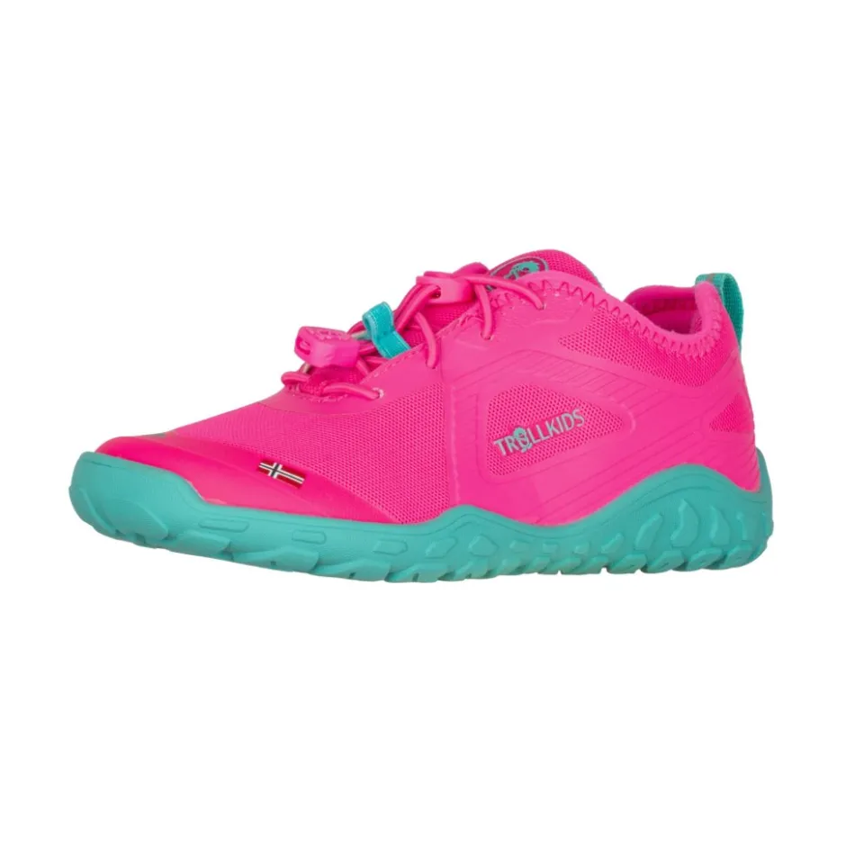 Barefoot Schoenen|Barefoot Schoenen < Trollkids Skanden Hiker Barefoot schoenen voor kinderen - Light Magenta/Dark Mint