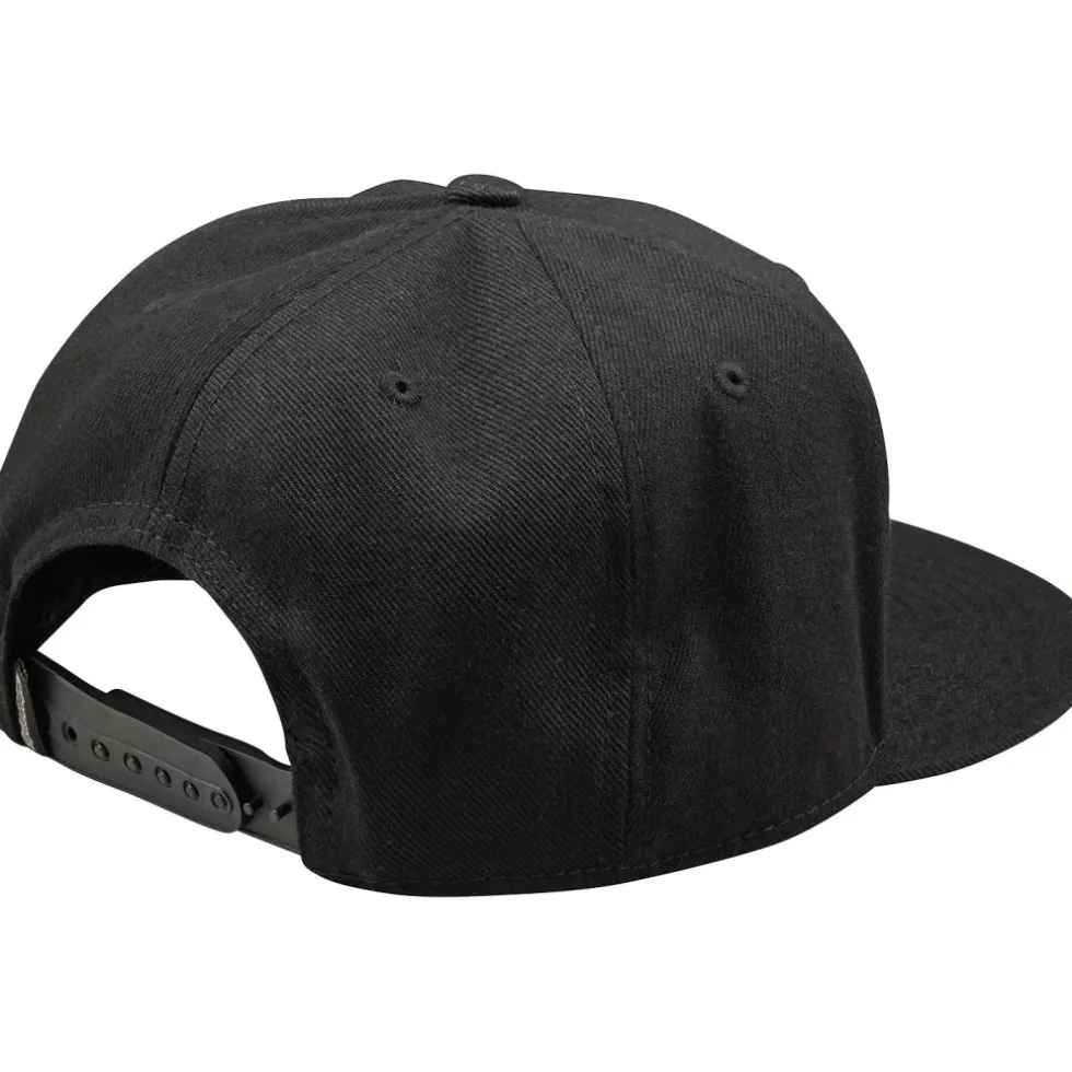 Troy Lee Designs Flat Bill Snapback Pet - Signature Black/Black