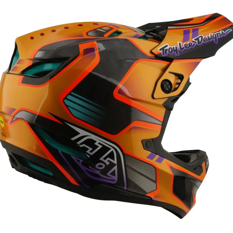 Troy Lee Designs D4 Carbon MIPS Helm - Crest Gold