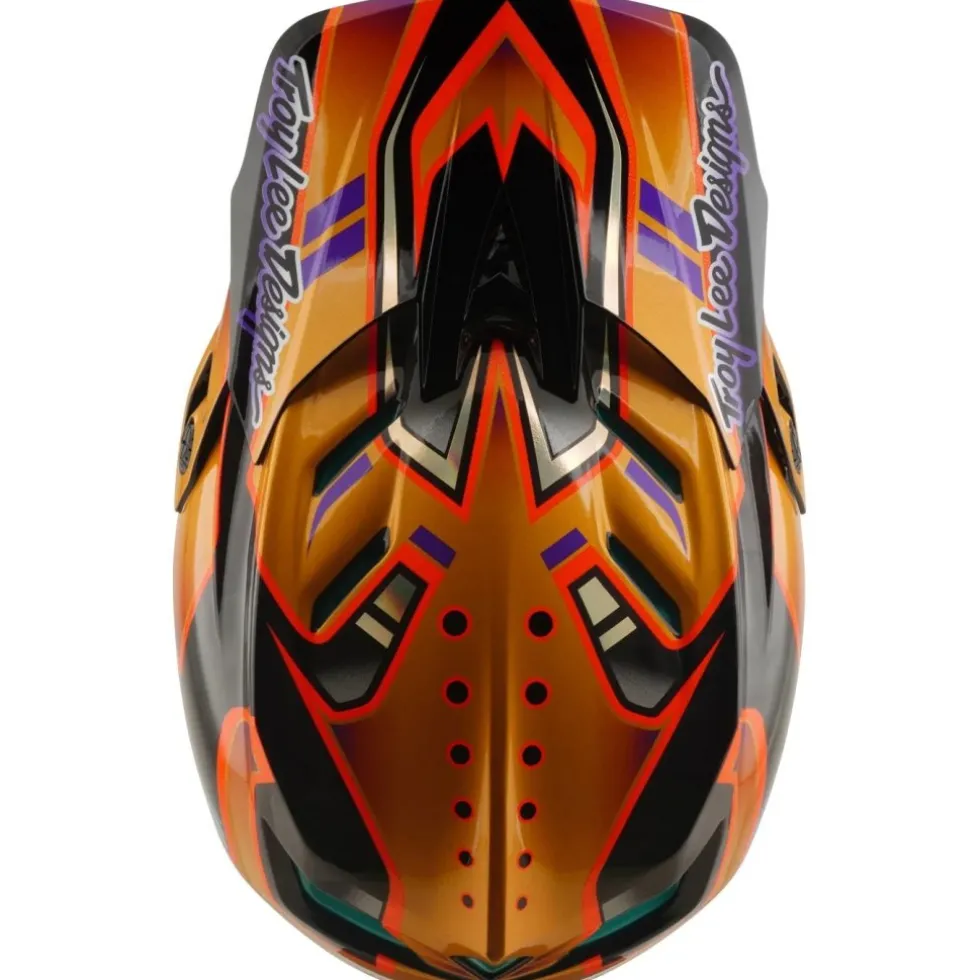 Troy Lee Designs D4 Carbon MIPS Helm - Crest Gold