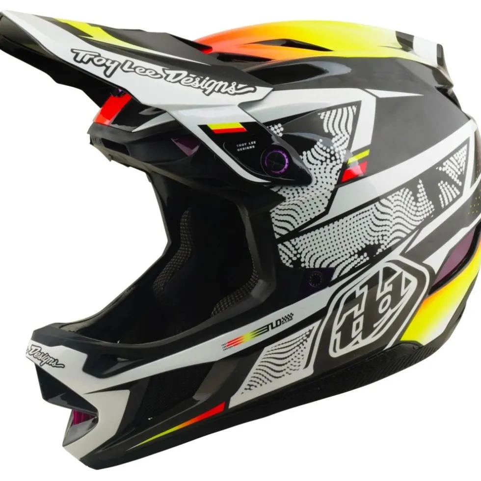 Troy Lee Designs D4 Carbon MIPS Helm - Lined Up Black