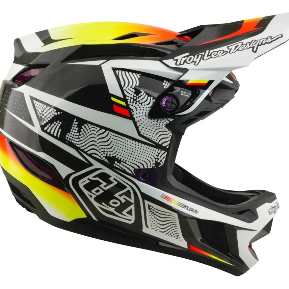 Troy Lee Designs D4 Carbon MIPS Helm - Lined Up Black