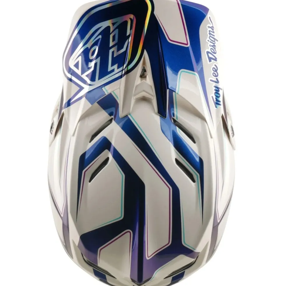 Troy Lee Designs D4 Composite MIPS Helm - Flared White/Indigo