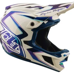 Troy Lee Designs D4 Composite MIPS Helm - Flared White/Indigo