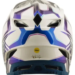 Troy Lee Designs D4 Composite MIPS Helm - Flared White/Indigo
