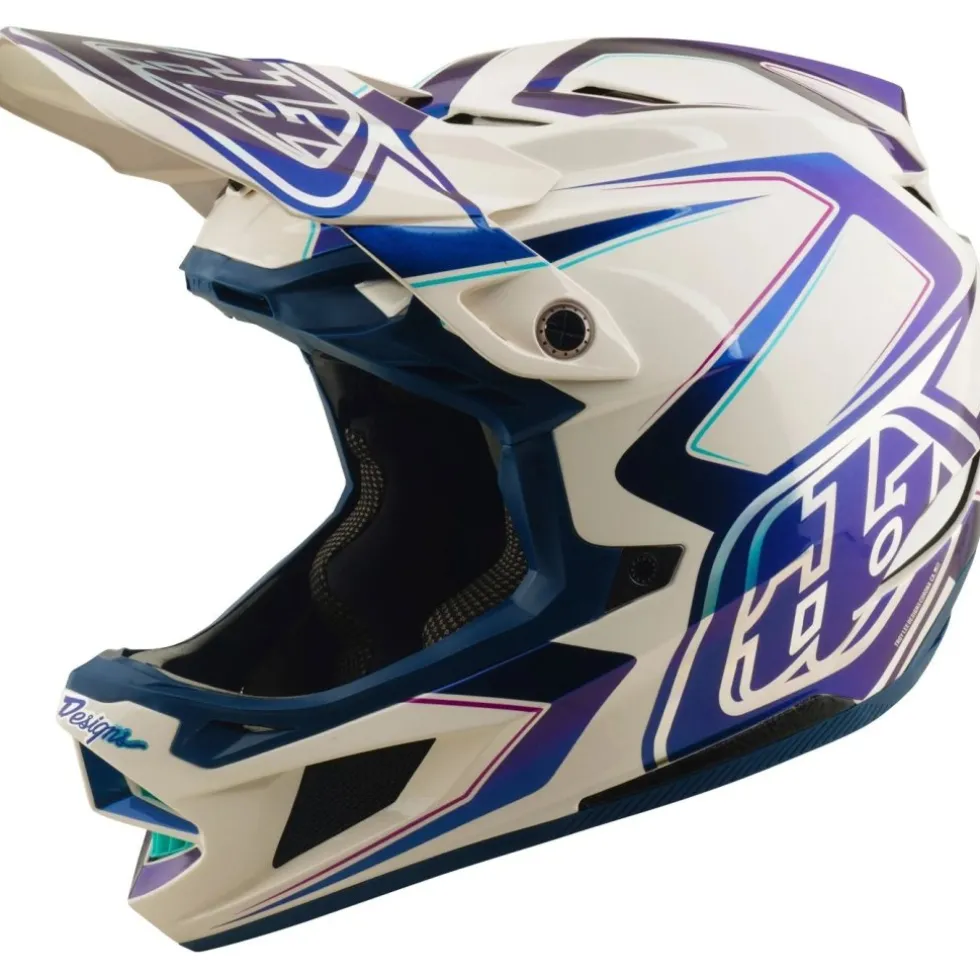 Troy Lee Designs D4 Composite MIPS Helm - Flared White/Indigo