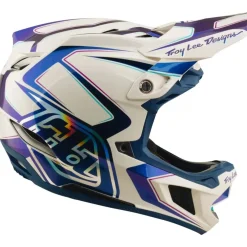 Troy Lee Designs D4 Composite MIPS Helm - Flared White/Indigo