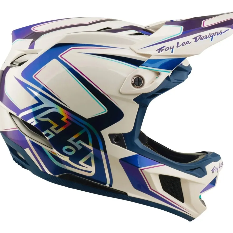 Troy Lee Designs D4 Composite MIPS Helm - Flared White/Indigo