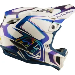 Troy Lee Designs D4 Composite MIPS Helm - Flared White/Indigo