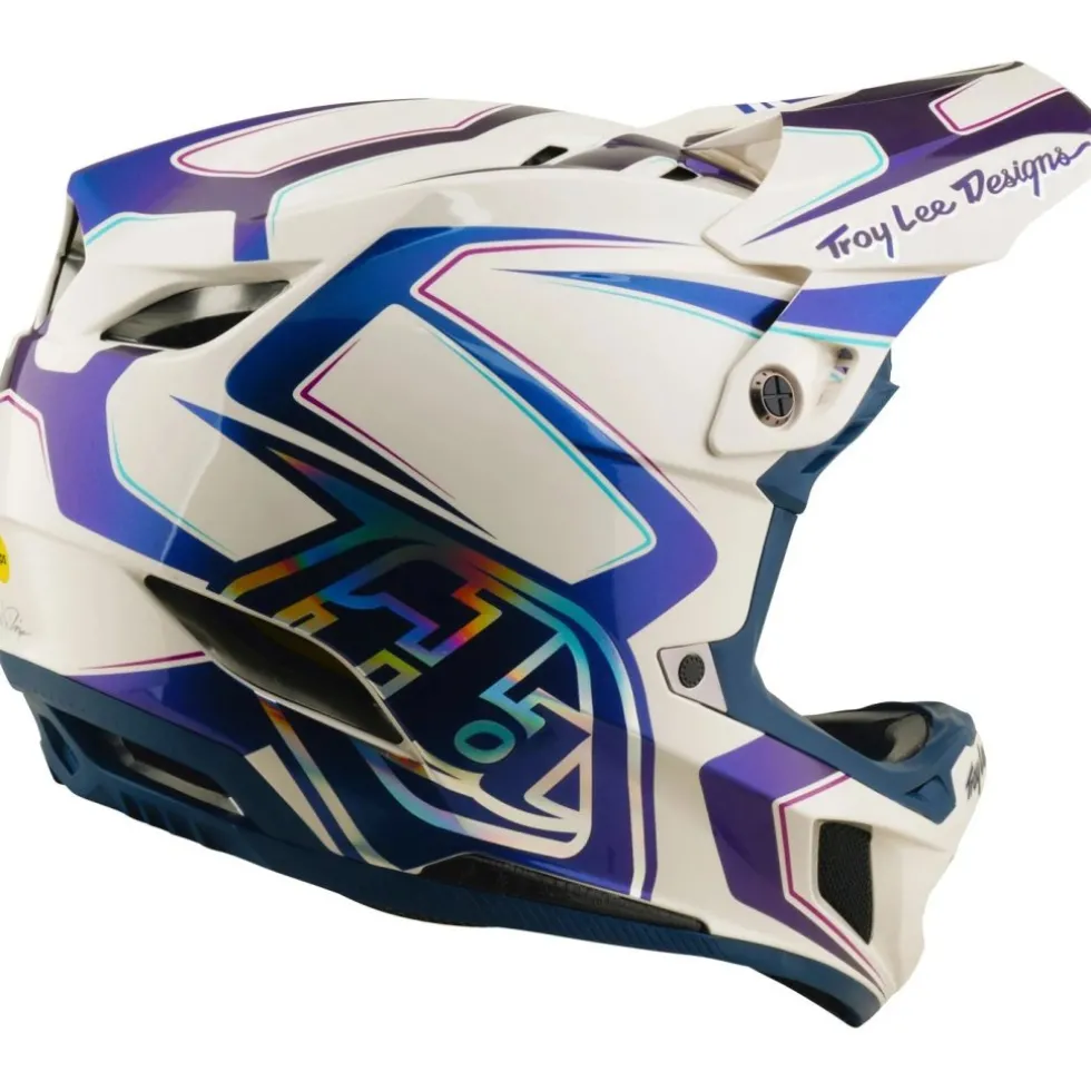 Troy Lee Designs D4 Composite MIPS Helm - Flared White/Indigo
