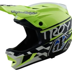 Troy Lee Designs D4 Polyacrylite MIPS Helm - Fifty-50 Navy/Glo Yellow