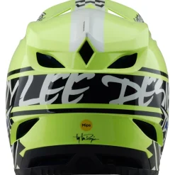 Troy Lee Designs D4 Polyacrylite MIPS Helm - Fifty-50 Navy/Glo Yellow