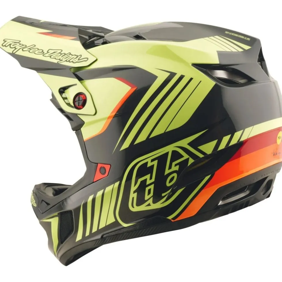 Troy Lee Designs D4 Polyacrylite MIPS Helm - Qualifer Black/Yellow
