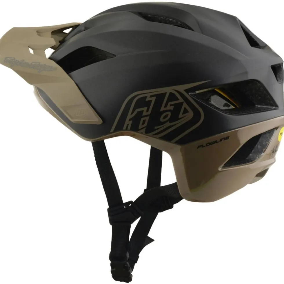 Troy Lee Designs Flowline MIPS Helm - Point Charcoal/Timber