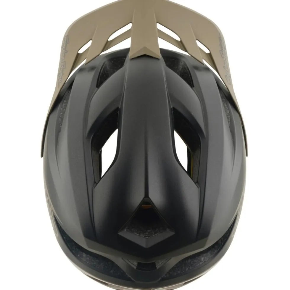 Troy Lee Designs Flowline MIPS Helm - Point Charcoal/Timber