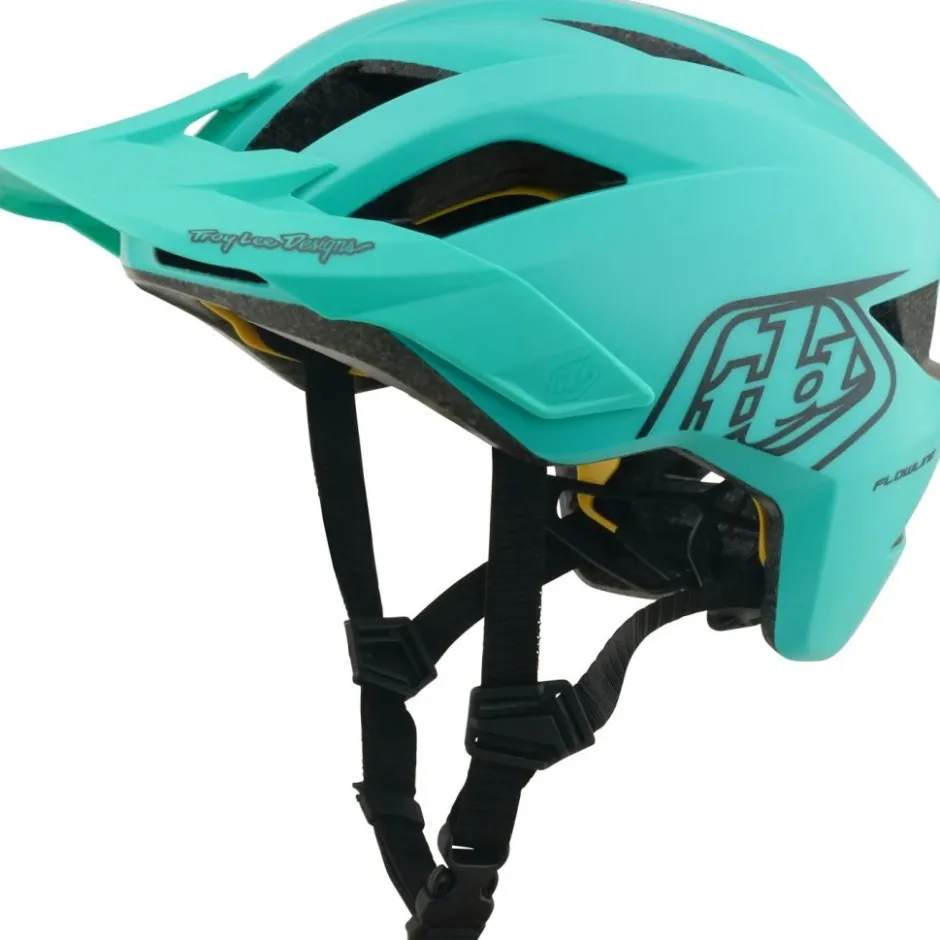 E-Bike Helmen < Troy Lee Designs Flowline MIPS Helm Kinderen - Point Charcoal/Real Teal