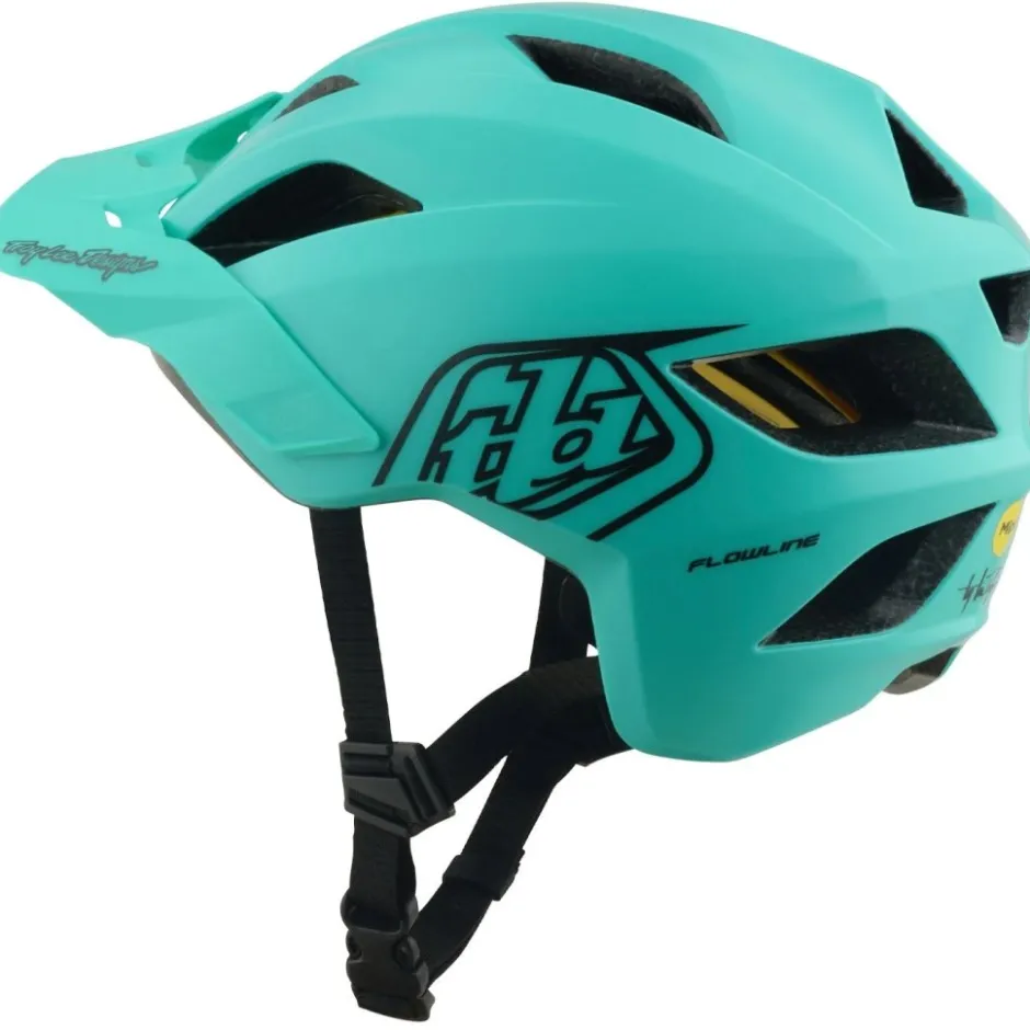 E-Bike Helmen < Troy Lee Designs Flowline MIPS Helm Kinderen - Point Charcoal/Real Teal