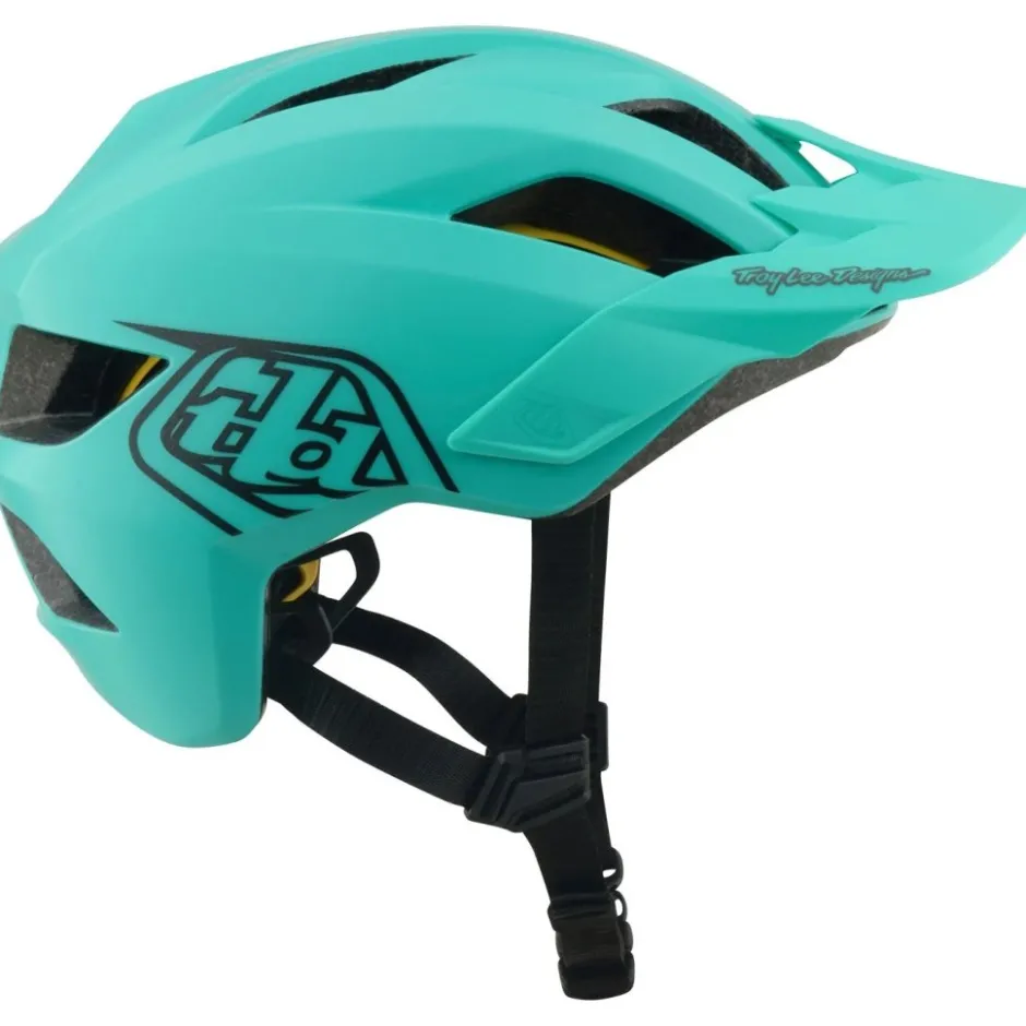 E-Bike Helmen < Troy Lee Designs Flowline MIPS Helm Kinderen - Point Charcoal/Real Teal