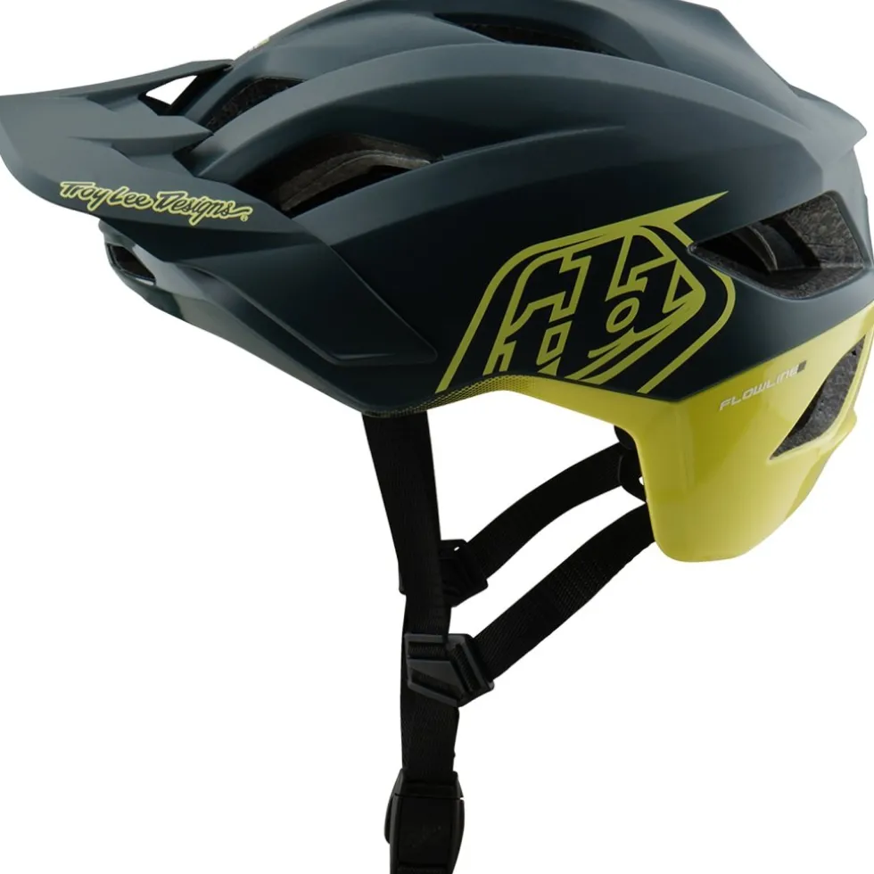 Troy Lee Designs Flowline SE MIPS Helm - Badge Gray/Glo Yellow