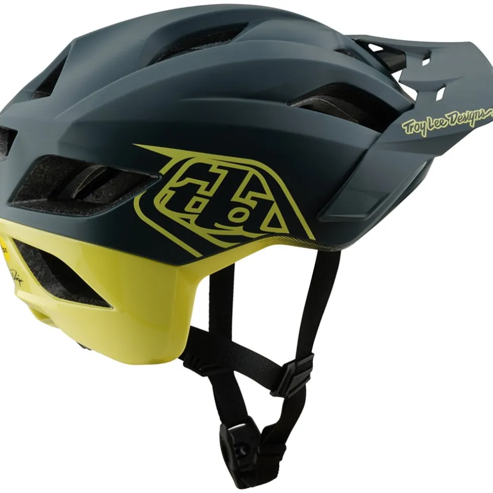 Troy Lee Designs Flowline SE MIPS Helm - Badge Gray/Glo Yellow