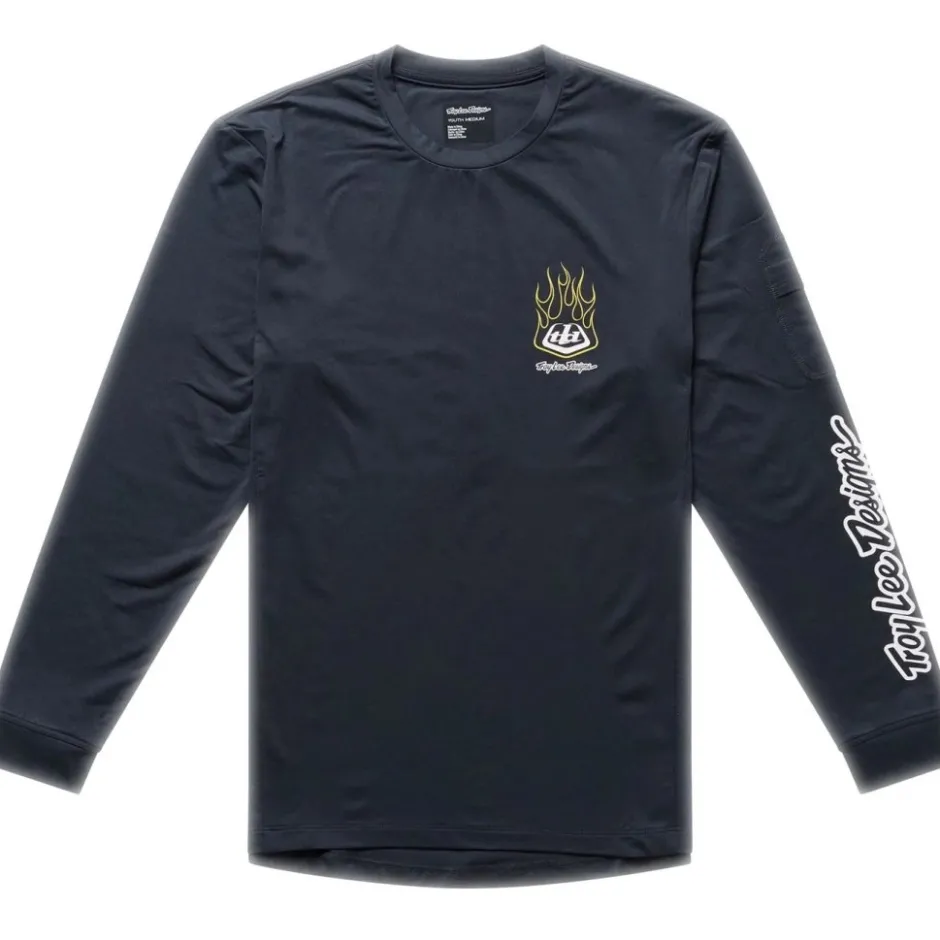 Shirts Kinderen < Troy Lee Designs Ruckus Ride Fietsshirt et ange ouwen Kinderen - Pressed Carbon