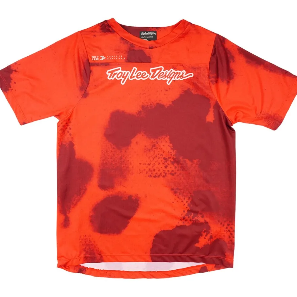 Troy Lee Designs Skyline Fietsshirt met Korte Mouwen Kinderen - Flared Fiery Red