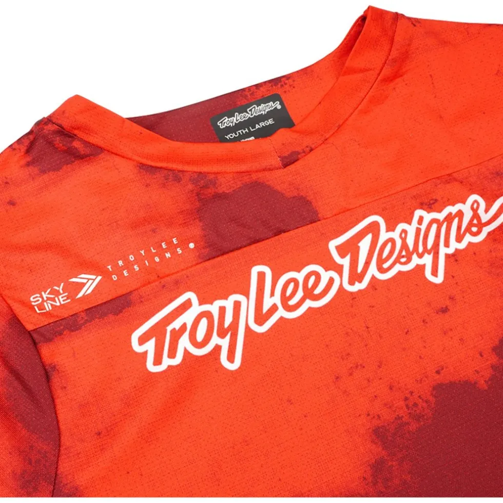 Troy Lee Designs Skyline Fietsshirt met Korte Mouwen Kinderen - Flared Fiery Red