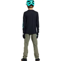 Troy Lee Designs Skyline Ride Fietsshirt met Lange Mouwen Kinderen - Signature Black/Real Teal