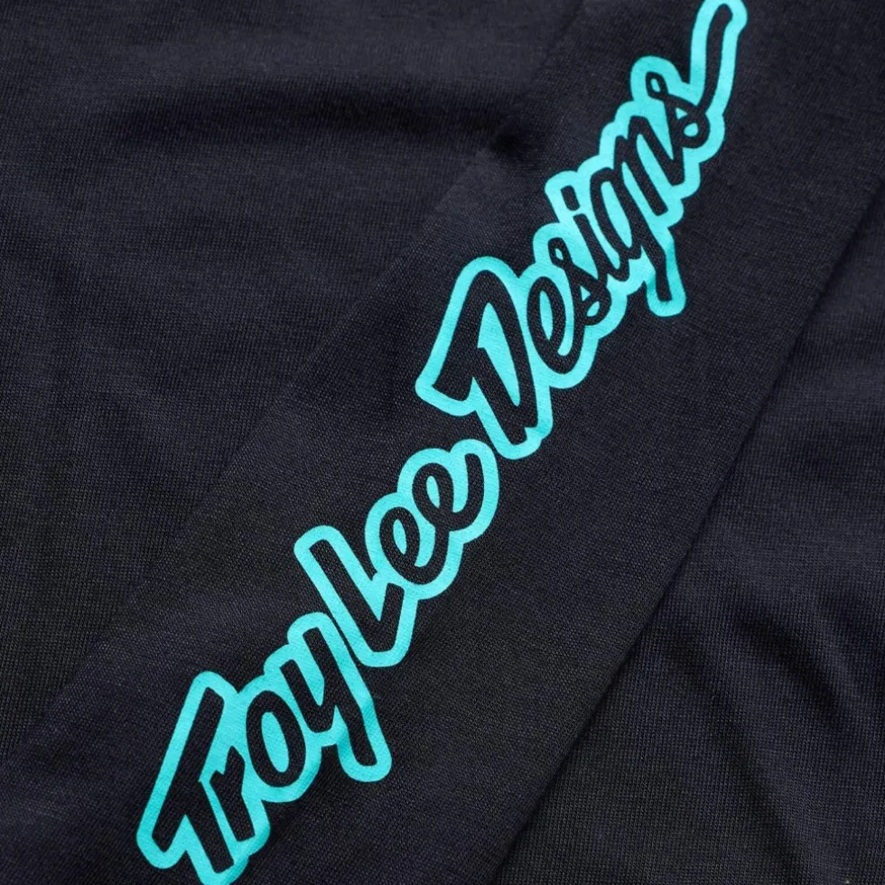 Troy Lee Designs Skyline Ride Fietsshirt met Lange Mouwen Kinderen - Signature Black/Real Teal