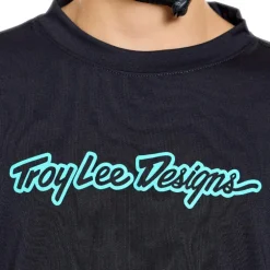 Troy Lee Designs Skyline Ride Fietsshirt met Lange Mouwen Kinderen - Signature Black/Real Teal