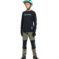Troy Lee Designs Skyline Ride Fietsshirt met Lange Mouwen Kinderen - Signature Black/Real Teal