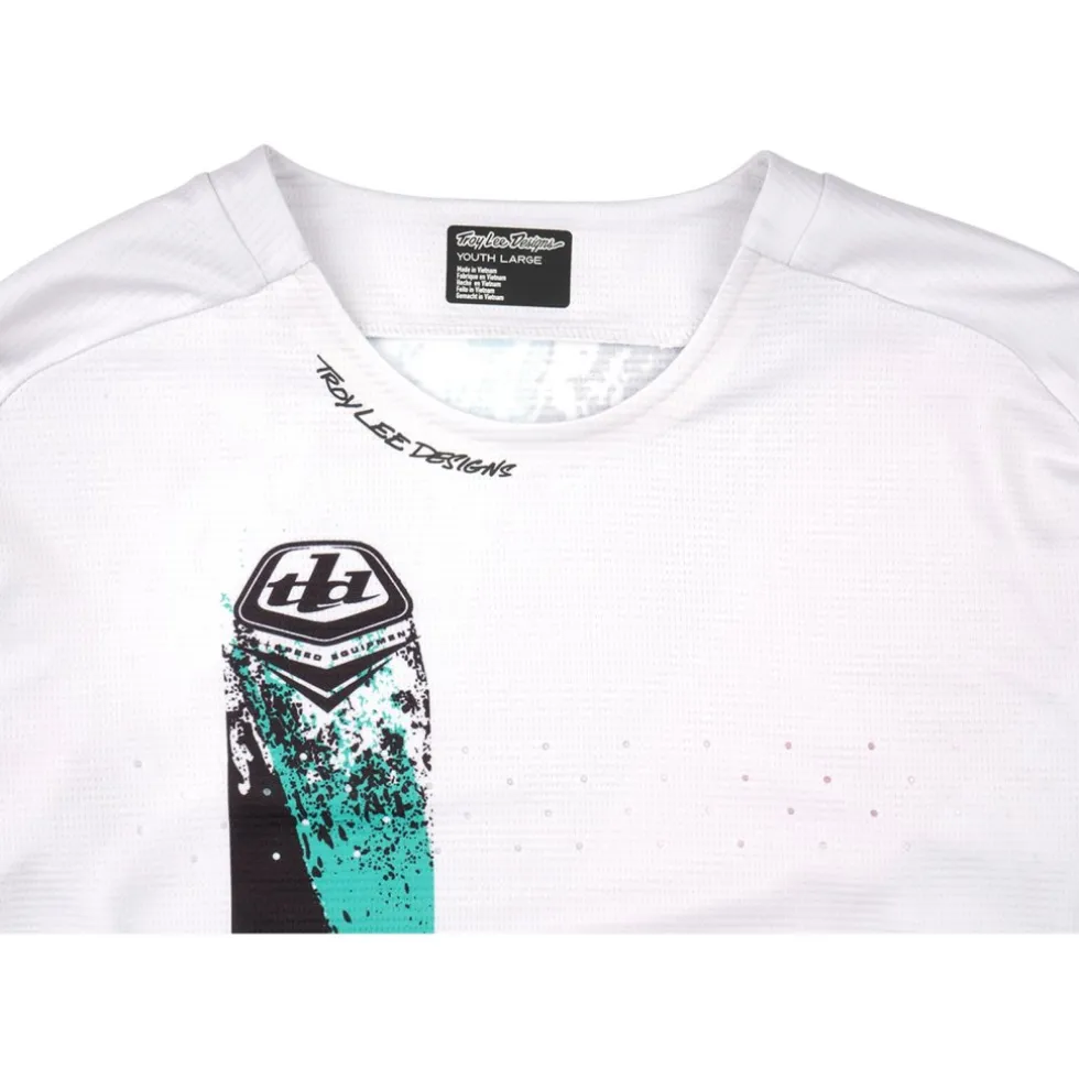 Troy Lee Designs Sprint Fietsshirt met Lange Mouwen Kinderen - Full Pull Chalk