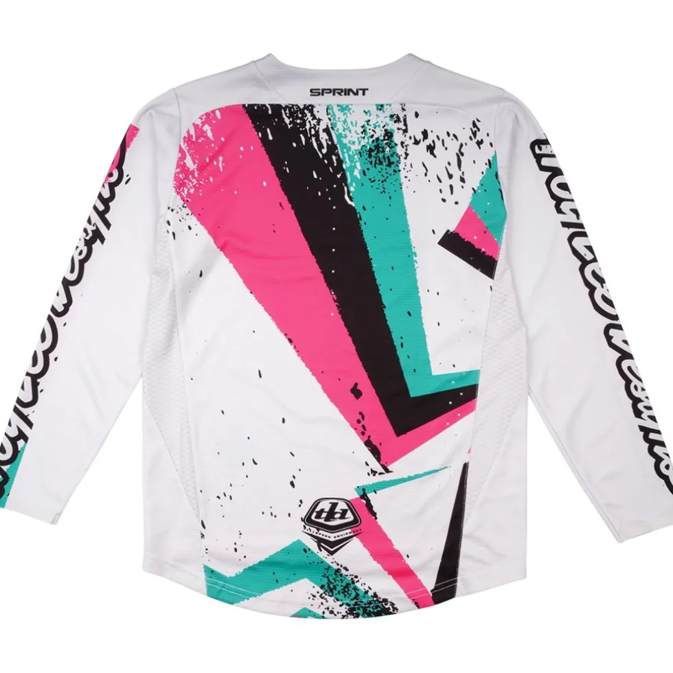 Troy Lee Designs Sprint Fietsshirt met Lange Mouwen Kinderen - Full Pull Chalk