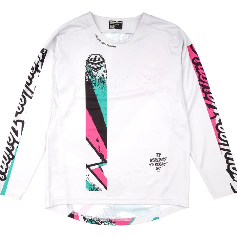 Troy Lee Designs Sprint Fietsshirt met Lange Mouwen Kinderen - Full Pull Chalk