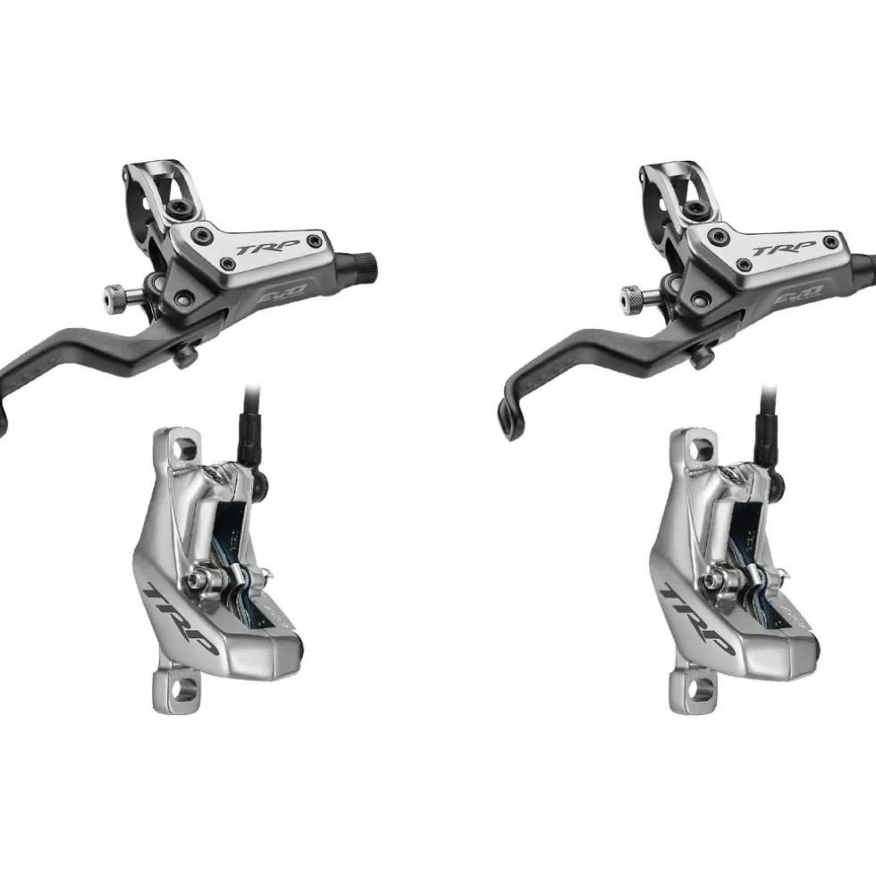 TRP EVO Pro Schijfrem | 4 Zuiger - Set (Vooraan + Achteraan) | zilver