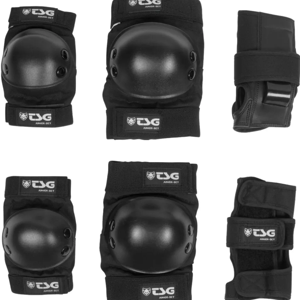 TSG Junior-Set | Elleboogbeschermers | Kniebeschermers | Polsbeschermers - black