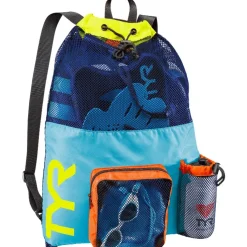 TYR Big Mesh Mummy 40L Rugzak - blauw/geel