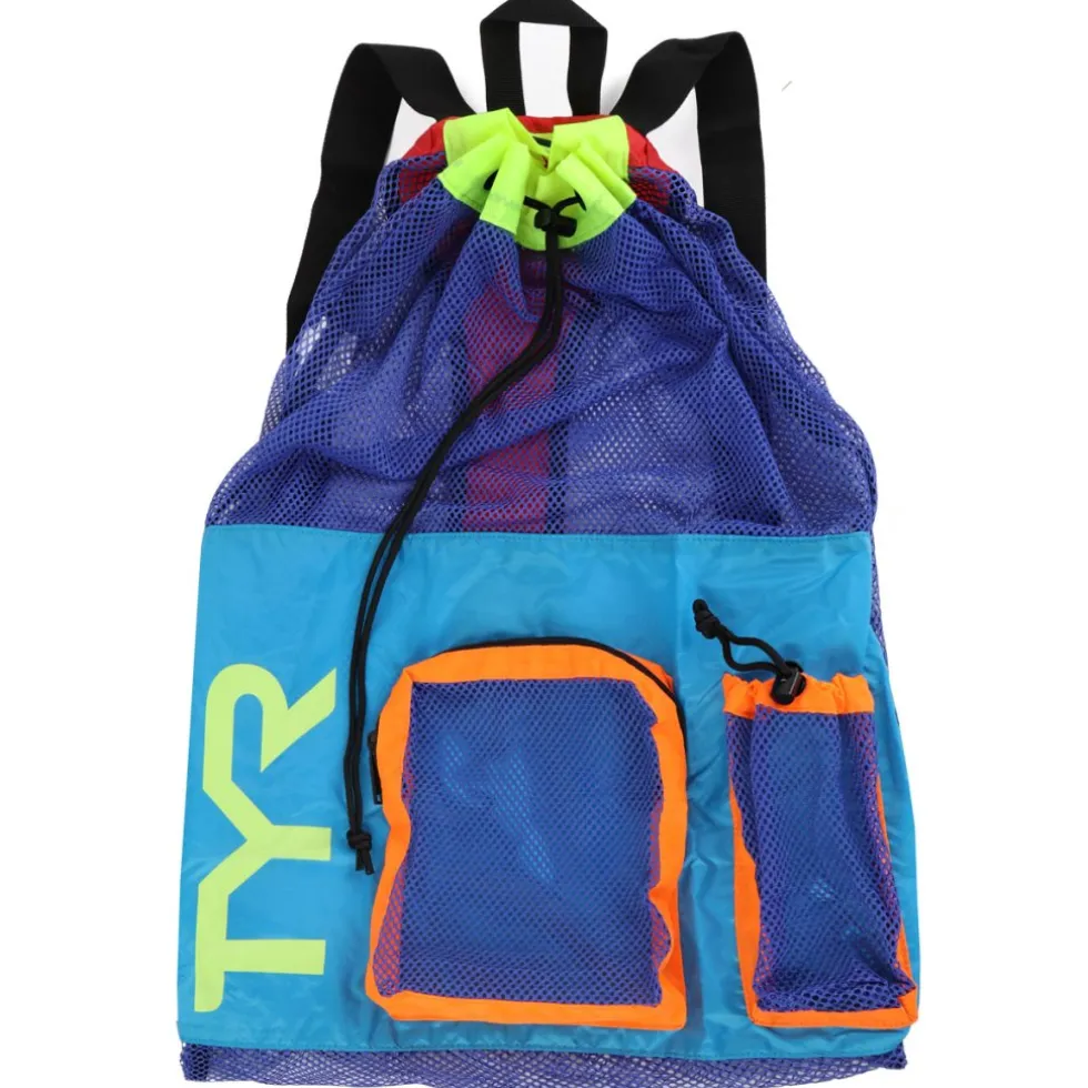TYR Big Mesh Mummy 40L Rugzak - blauw/geel