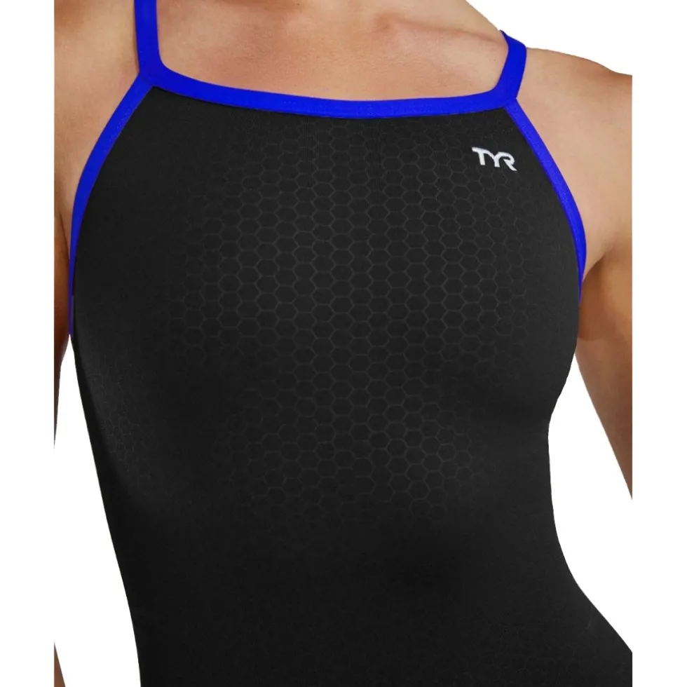 TYR Hexa Durafast Elite® Diamondfit Badpak Dames - zwart/blauw