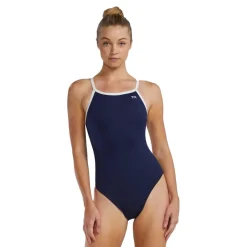 Wedstrijd Zwemkleding < TYR Hexa Durafast Elite® Diamondfit Badpak Dames - navy/white