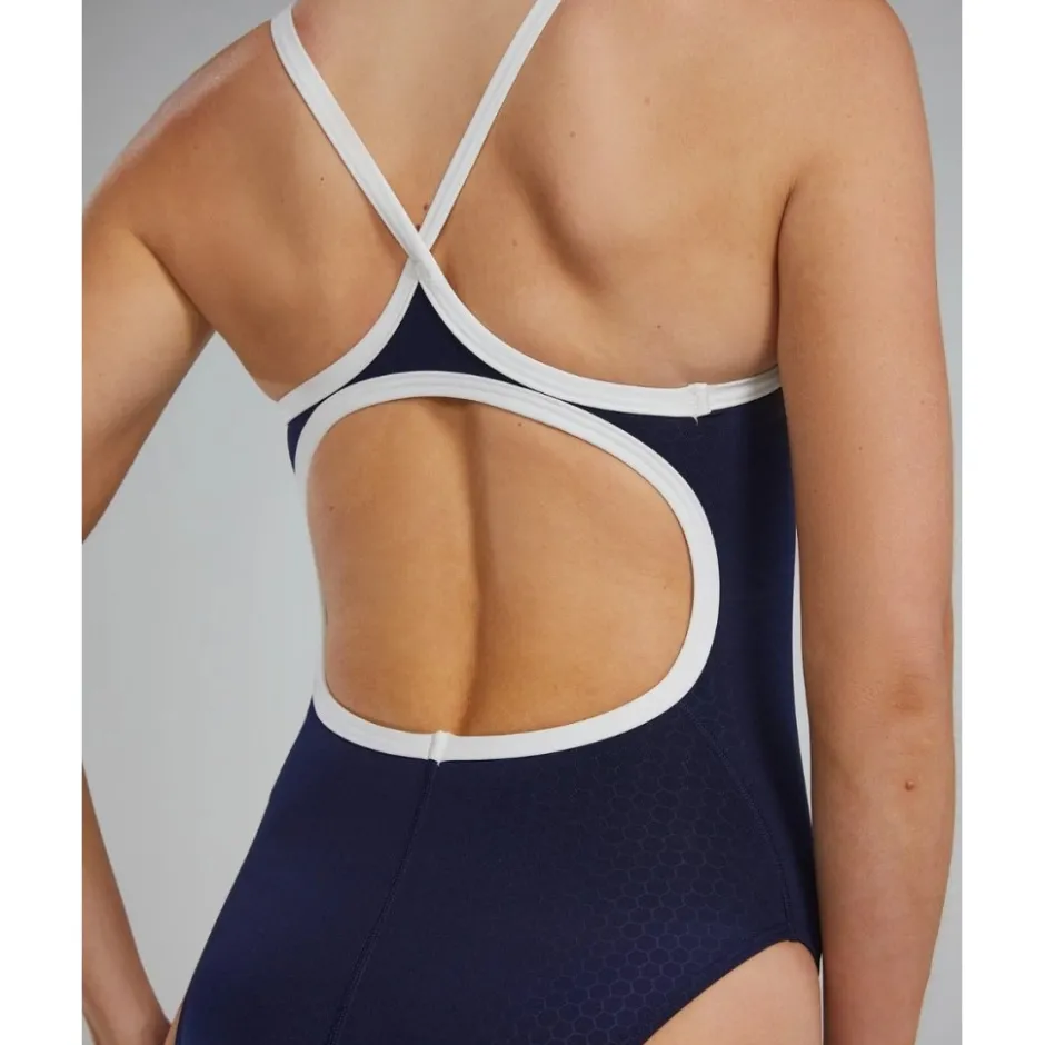 Wedstrijd Zwemkleding < TYR Hexa Durafast Elite® Diamondfit Badpak Dames - navy/white