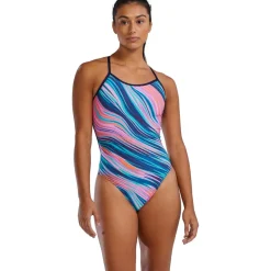 Wedstrijd Zwemkleding|Zwembroeken & Bikini'S < TYR Riptidal Durafast Elite® Trinityfit Badpak Dames - roze/meerkleurig