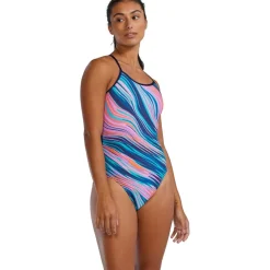 Wedstrijd Zwemkleding|Zwembroeken & Bikini'S < TYR Riptidal Durafast Elite® Trinityfit Badpak Dames - roze/meerkleurig