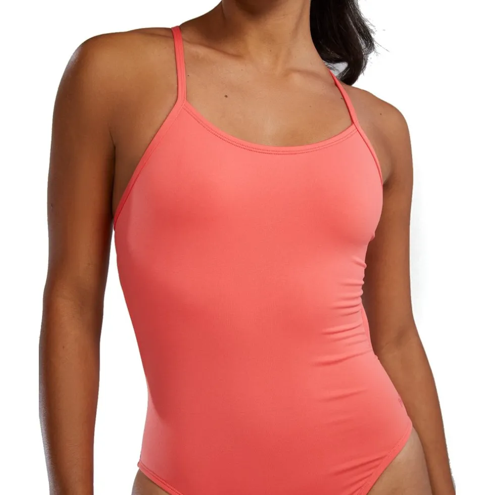 TYR Solid Durafast Elite® Cutoutfit Badpak Dames - coral