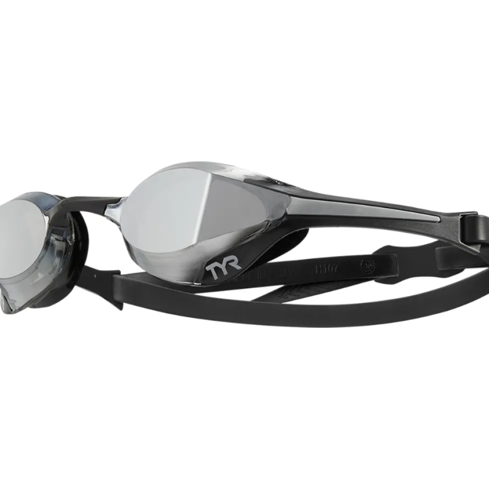 TYR Tracer-X Elite Racing Mirrored Zwembril - zilver/zwart/zilver