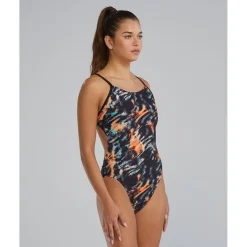 TYR Validus Durafast Elite® Cutoutfit Badpak Dames - orange/aqua/black